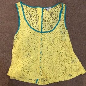 Yellow floral thank top